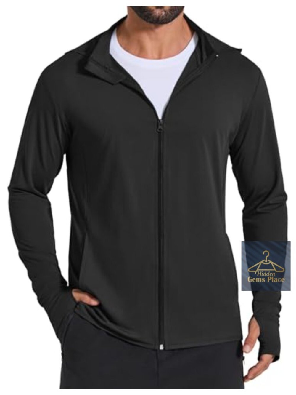 UPF 50+ Lightweight Full Zip Hoodie Jacket Long Sleeve Fishing Hiking Shirt